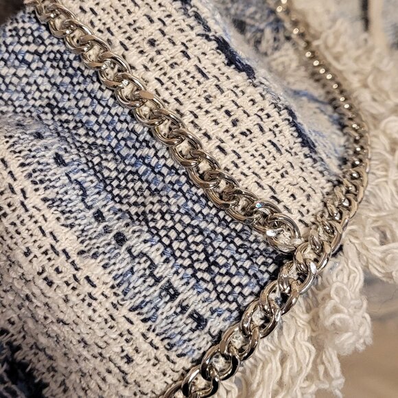 Rebecca Taylor Women's Tweed and Chain Open Front Fitted Blazer- Size 2 - Picture 6 of 10